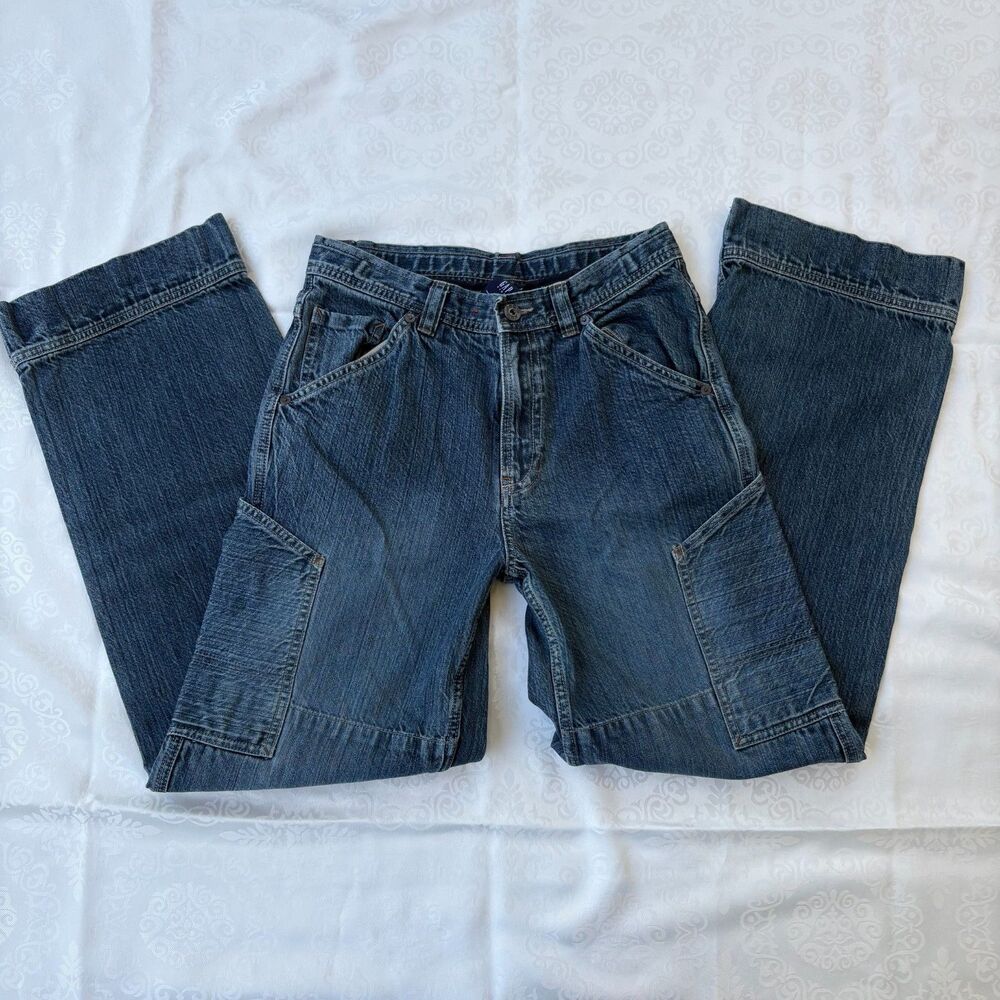 Vintage Gap Kids Jeans Workwear Carpenter Baggy Skater Y2K Wide Leg Size 16